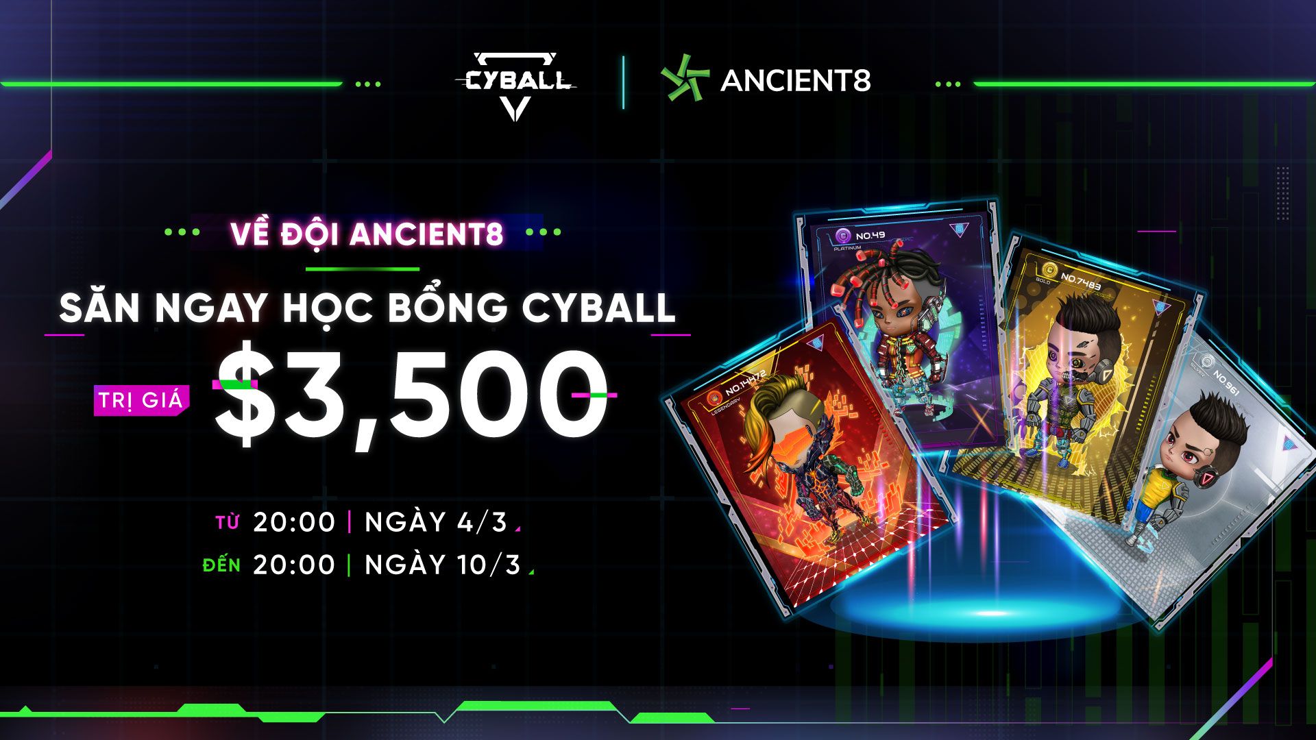 Về đội Ancient8 - săn ngay học bổng CyBall trị giá 3500$