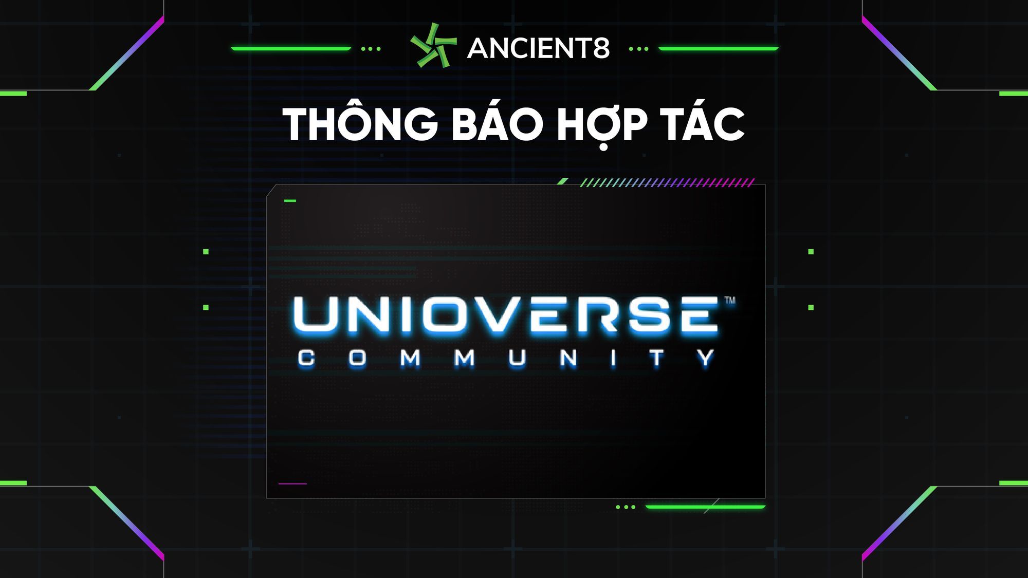 Ancient8 hợp tác với Unioverse, một thương hiệu “nhượng quyền thương mại cộng đồng” giúp kết nối nhà phát triển, người chơi và người hâm mộ.