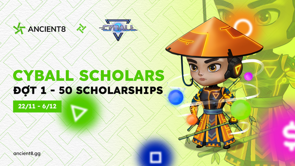 50 suất CyBall Scholarship đầu tiên dành riêng cho thành viên của Ancient8 Gaming Guild.